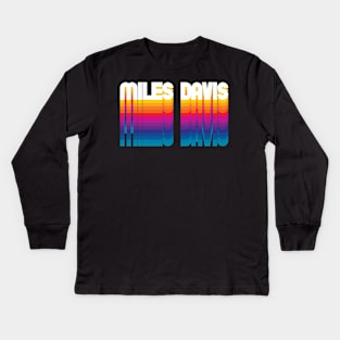 Retro Miles Proud Personalized Name Gift Retro Rainbow Style Kids Long Sleeve T-Shirt